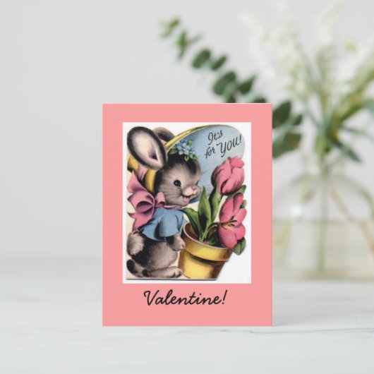  Bunny Valentijn Briefkaart (Staand voorkant)