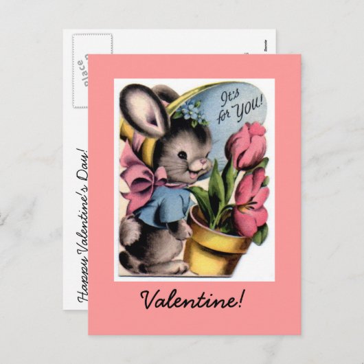  Bunny Valentijn Briefkaart (Voorkant / Achterkant)