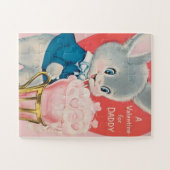Bunny Valentijn voor Daddy Retro Legpuzzel (Horizontaal)