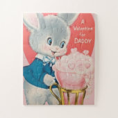 Bunny Valentijn voor Daddy Retro Legpuzzel (Verticaal)