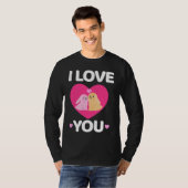Bunny Valentine's Day I Love You Couples Men Women T-shirt (Voorkant volledig)