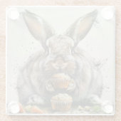 Bunny Verjaardag Glazen Onderzetter (Achterkant)