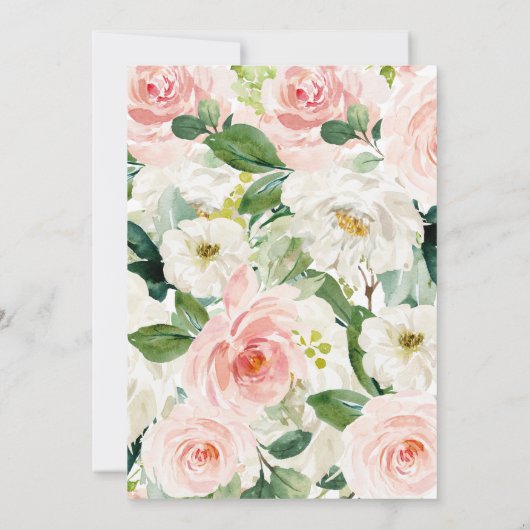 Bunny verjaardag roze Mooie Bloemenuitnodiging, Kaart (Achterkant)