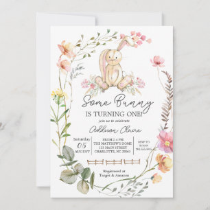 Bunny Verjaardag Uitnodiging, Een konijntje draait Kaart