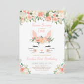 Bunny Verjaardag Uitnodiging Enkele Bunny Verjaard (Staand voorkant)