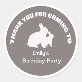 Bunny verjaardagsfeest bedankt espresso sticker. ronde sticker