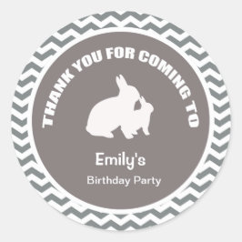 Bunny verjaardagsfeest bedankt espresso ticker ronde sticker