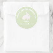 Bunny verjaardagsfeest dank je zachte groene stick ronde sticker (Tas)