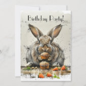 Bunny Verjaardagsfeestje Feestdagenkaart (Voorkant)