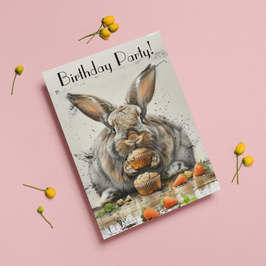 Bunny Verjaardagsfeestje Feestdagenkaart