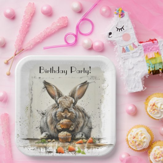 Bunny Verjaardagsfeestje Papieren Bordje (Feest)
