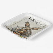 Bunny Verjaardagsfeestje Papieren Bordje (Gebogen)
