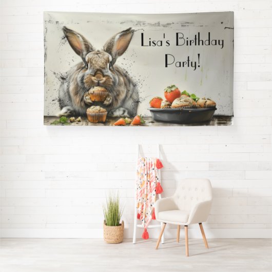 Bunny Verjaardagsfeestje Spandoek (Insitu)