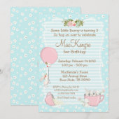 Bunny verjaardagsfeestje uitnodiging (Voorkant / Achterkant)