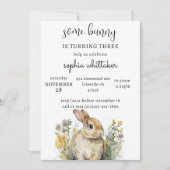 Bunny verjaardagsuitnodiging | Lente Verjaardag Kaart (Voorkant)