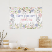 Bunny-verjaardagswandelaar Poster (Keuken)