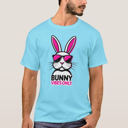 Bunny Vibes Only T-shirt - Cool Easter (Voorkant)