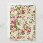 Bunny Victoriaans Floral Shabby Chic Party Uitnodi Kaart (Achterkant)