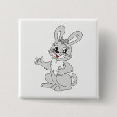 Bunny Vierkante Button 5,1 Cm (Voorkant)