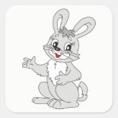 Bunny Vierkante Sticker (Voorkant)