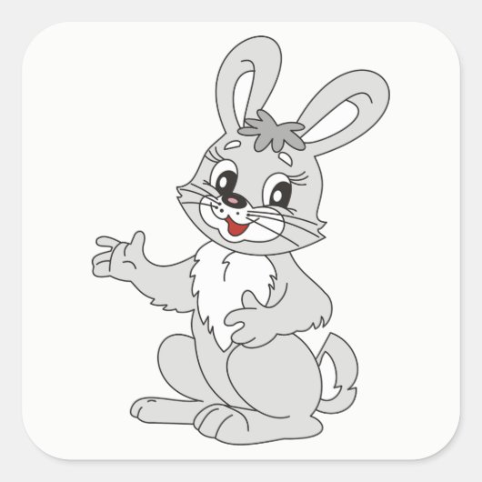 Bunny Vierkante Sticker (Voorkant)