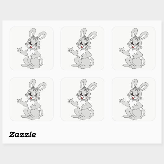 Bunny Vierkante Sticker (Vel)