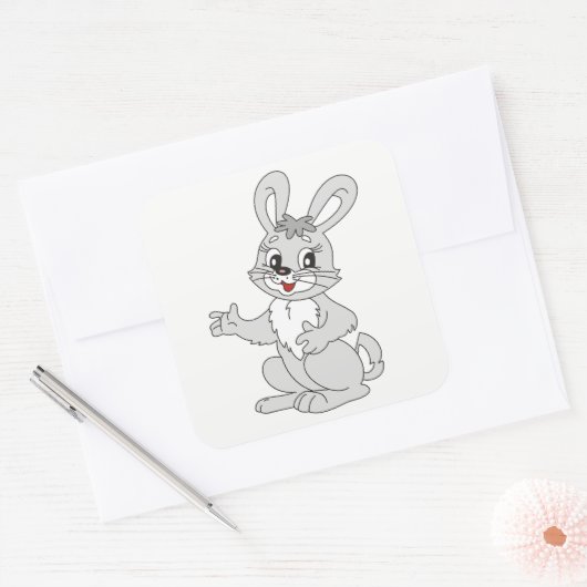 Bunny Vierkante Sticker (Envelop)