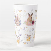 Bunny viert paasdag met vlinders latte mok (Voorkant)