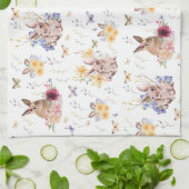 Bunny viert paasdag met vlinders theedoek (Gevouwen)