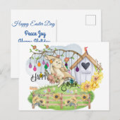 Bunny viert Pasen Feestdagenkaart (Voorkant / Achterkant)