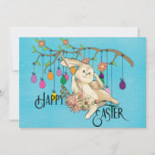 Bunny viert Pasen Feestdagenkaart (Voorkant)