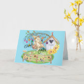 Bunny viert Pasen Kaart (Gele Bloem)