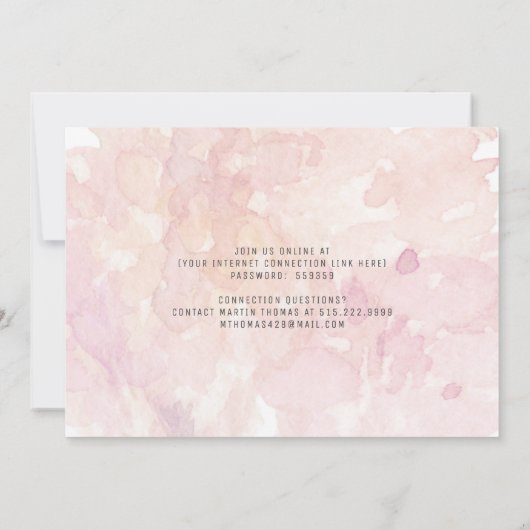 Bunny VIRTUAL MEET & GREET Birth Notice Aankondiging (Achterkant)