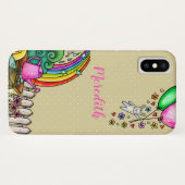 Bunny Vliegen met Ballonnen in Regenboogtuin Case-Mate iPhone Case (Achterkant (horizontaal))
