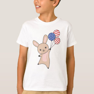 Bunny vliegt ballonnen VS boven stutdieren T-shirt