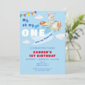 Bunny Vliegtuig Pilot Een jaar Vlogen door 1e Verj Kaart (Staand voorkant)