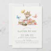 Bunny & Vlinders Tea Party Picknick Kaart (Voorkant)