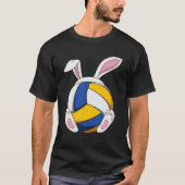 Bunny Volleyball Heartbeat Funny Easter Day Bunny T-shirt (Voorkant)