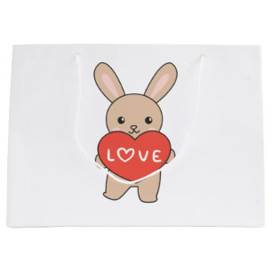 Bunny voor Valentijnsdagen die dieren met hart koe Groot Cadeauzakje