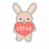 Bunny voor Valentijnsdagen die dieren met hart koe Sticker (Voorkant)