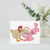 BUNNY VS CHICKEN BRIEFKAART (Staand voorkant)