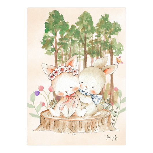 Bunny Wall art Poster Sibling Love