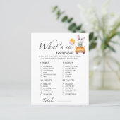 Bunny Wat zit er in je paarse baby shower spel (Staand voorkant)