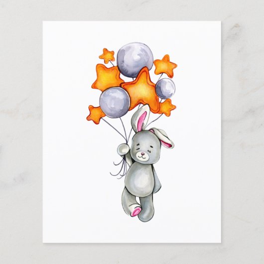 Bunny Wat zit er in je paarse baby shower spel (Achterkant)