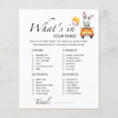 Bunny Wat zit er in je paarse baby shower spel (Voorkant)