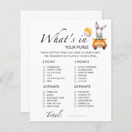 Bunny Wat zit er in je paarse baby shower spel