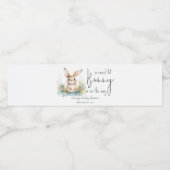 Bunny Waterverf Baby shower Waterfles Etiket (Enkel label)