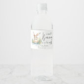 Bunny Waterverf Baby shower Waterfles Etiket (Voorkant)