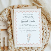 Bunny Waterverf Balloon Party Uitnodigingen