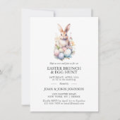 Bunny Waterverf Eieren Paasbrunch & HUNT Kaart (Voorkant)